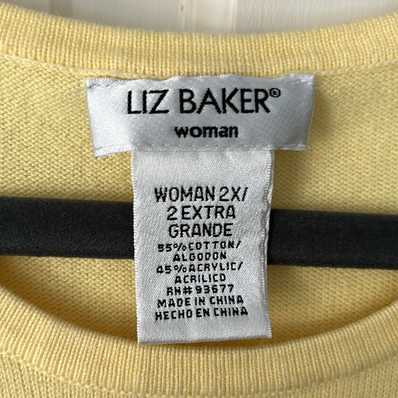 Liz Baker Woman Yellow 2X Short Sleeved Sweater - Picture 3 of 6